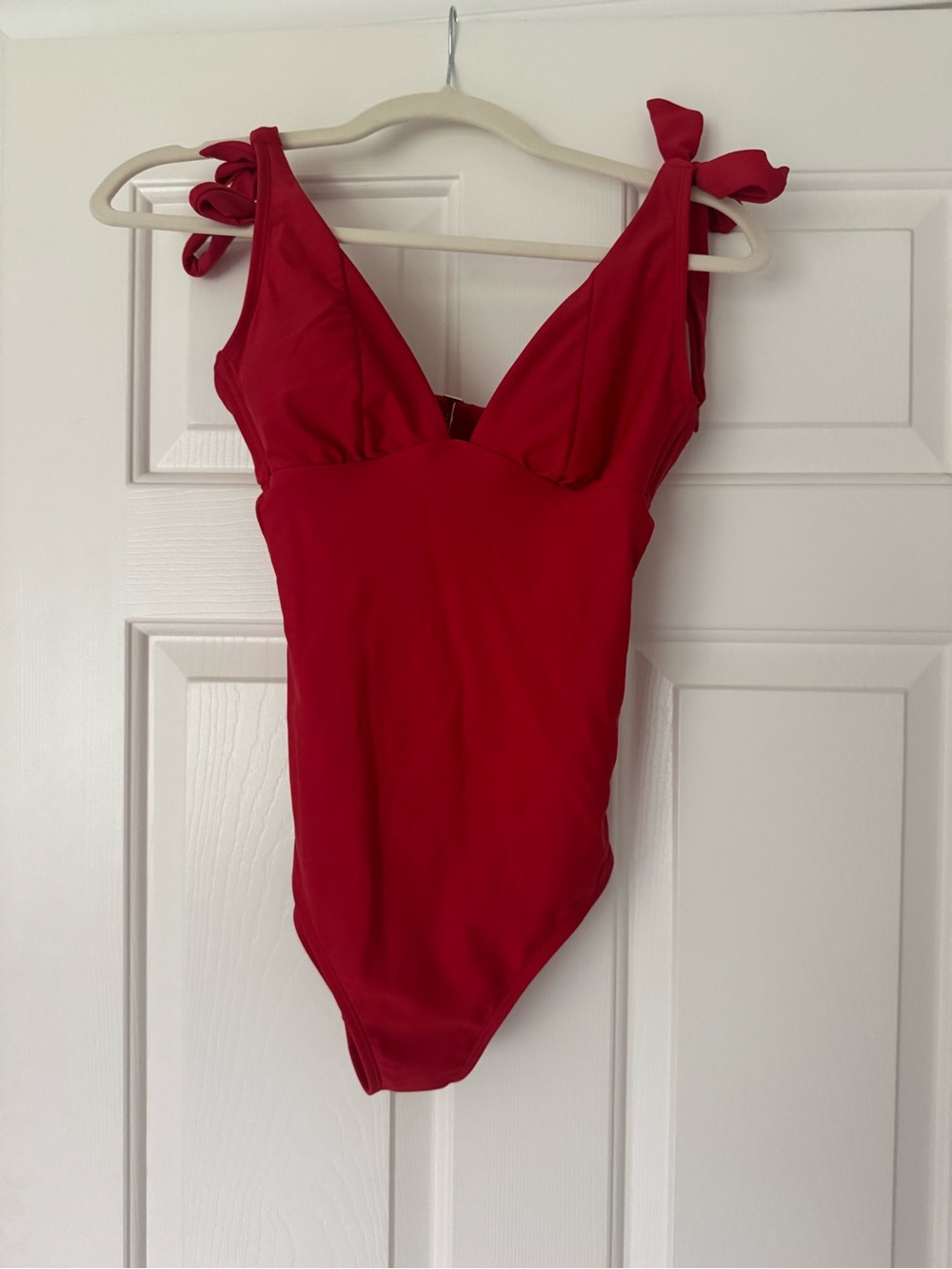 Shade & Shore Red Tie-Shoulder One-Piece Swimsuit